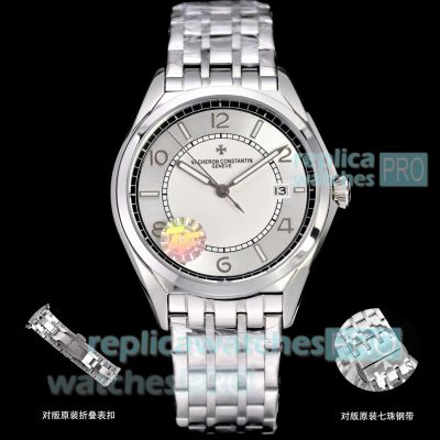 Swiss Copy ZF Factory Vacheron Constantin Fiftysix White Face Men's Stainless Steel Watch 